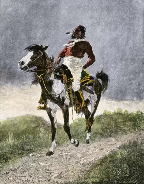 Comanche on horseback, 1800s
