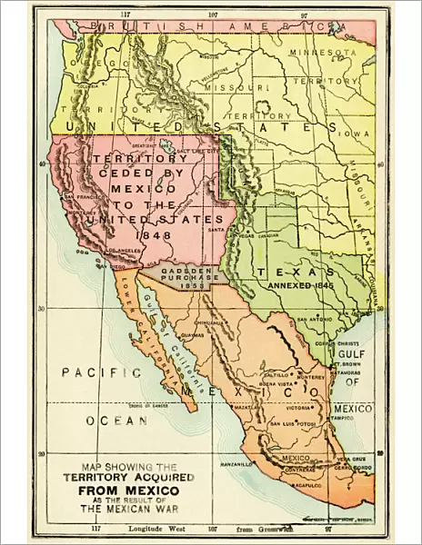 U. S. territory gained from Mexico