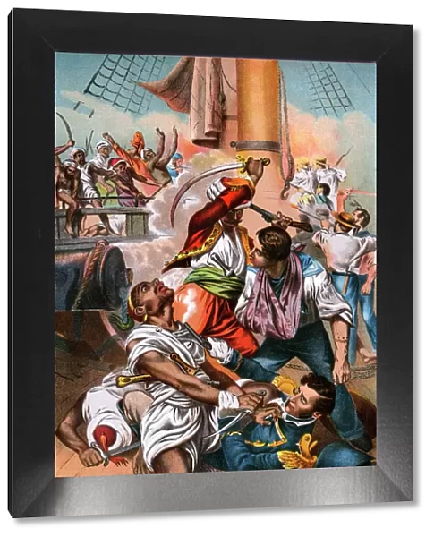 Barbary Pirates threatening US commander Stephen Decatur