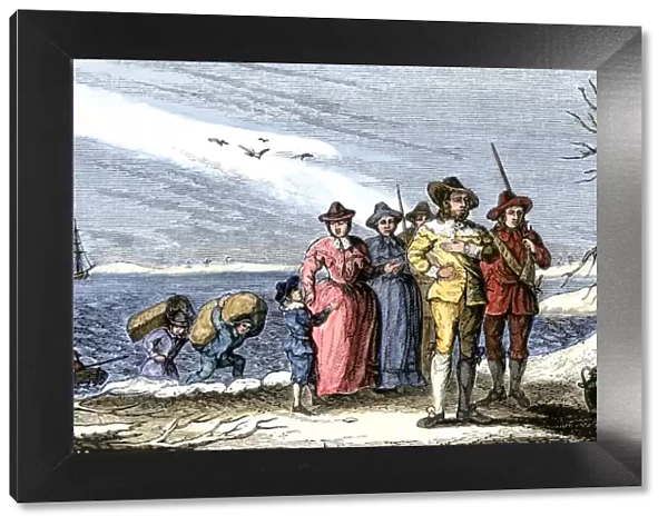 Plymouth colonists landing, 1620