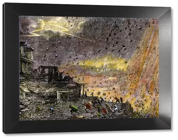 Pompeii destroyed in the eruption of Mt. Vesuvius