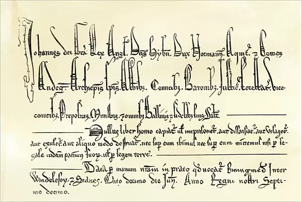 Part of the Magna Carta preamble