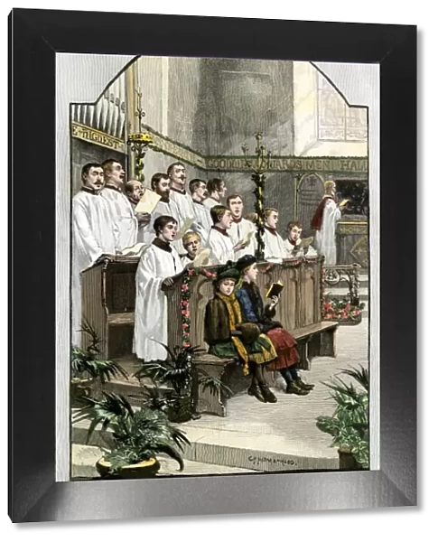 Christmas music in an Anglican church, 1880s