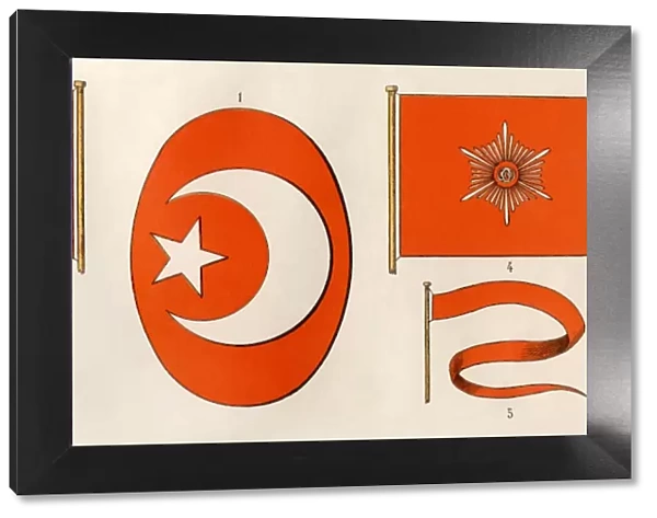 Ottoman Turk flags and insignia, circa 1900