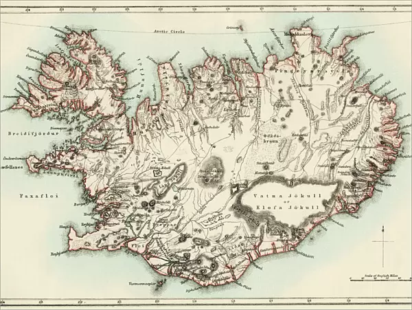 Iceland map, 1800s