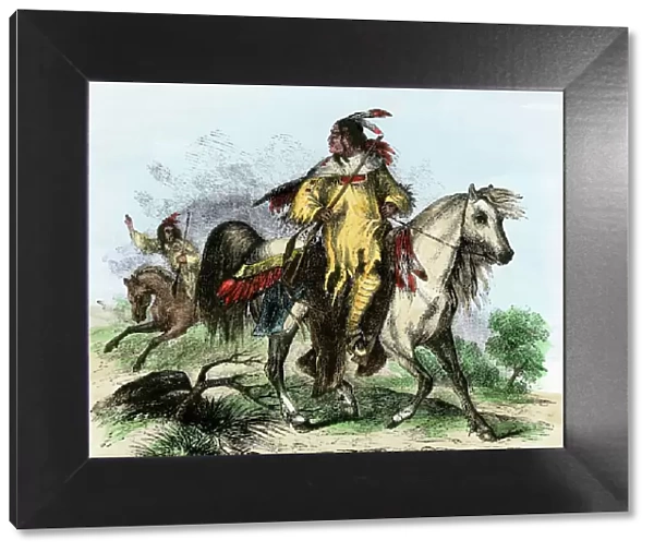 Blackfeet horsemen, 1850s