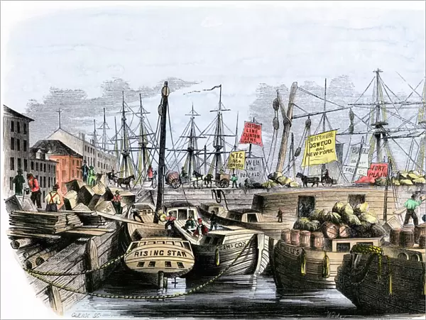Erie Canal boats at their New York City dock