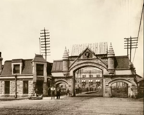 Union Stockyards entrance, Chicago, 1890s