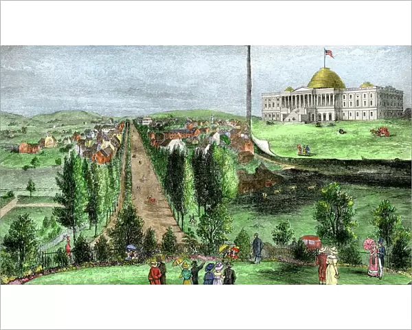 Washington DC and the original Capitol building, 1810