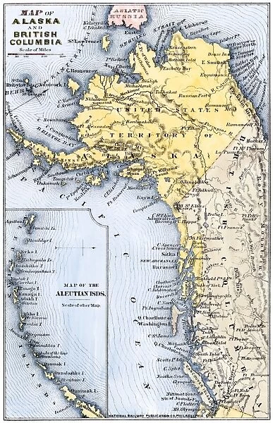 Alaska and British Columbia map, 1872