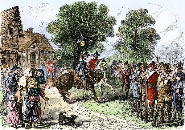 Colonists during the Pequot War in Fairfield, Connecticut, 1637