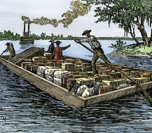 Young Lincoln working on a river barge