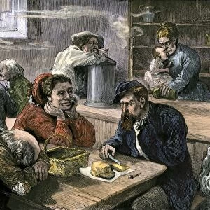 Charity kitchen for the poor in Philadelphia, 1870s