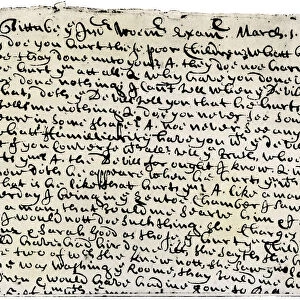 Court record of testimony at the Salem witch trials, 1692