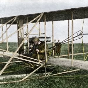 Wilbur Wright giving flying lessons in France