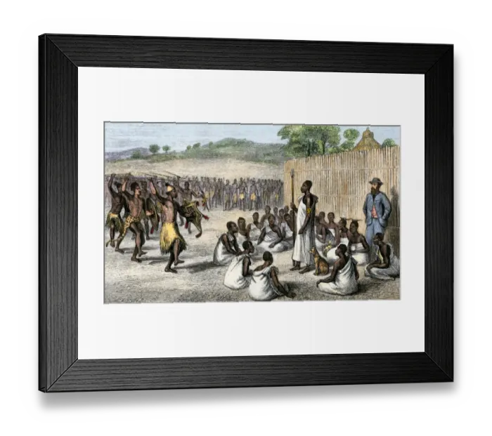 Framed Print : Speke entertained by the King of Uganda, 1861 Framed Print : Speke entertained by the King of Uganda, 1861