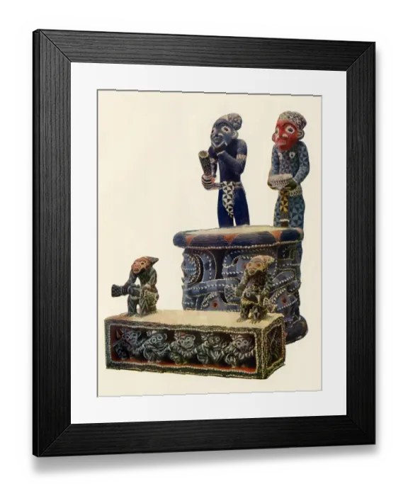 Framed Print : Chiefs throne inlaid with ebony and ivory