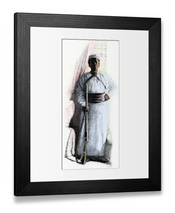 Framed Print : Stanleys African servant, 1880s