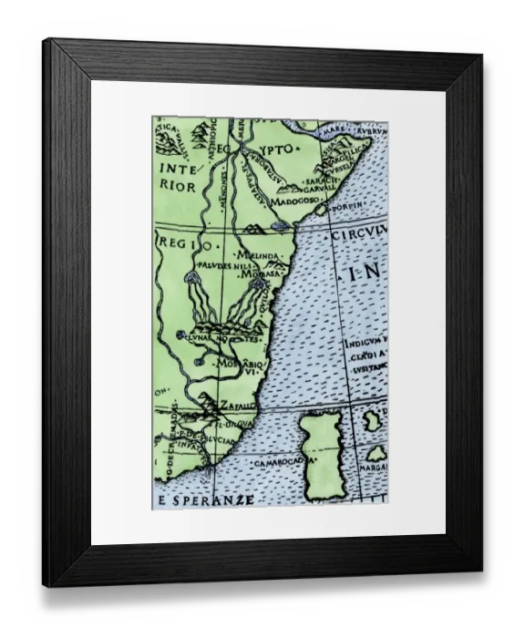 Framed Print : Cape of Good Hope mapped at its correct latitude, 1508 Framed Print : Cape of Good Hope mapped at its correct latitude, 1508