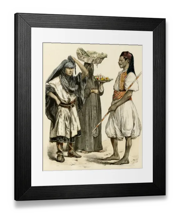 Framed Print : Bedouin, Muslim woman, and a messenger in Egypt Framed Print : Bedouin, Muslim woman, and a messenger in Egypt