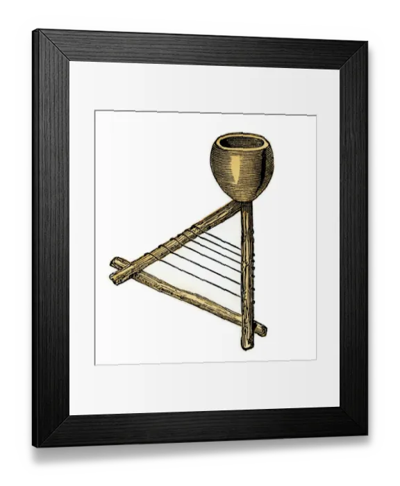 Framed Print : West African musical instrument