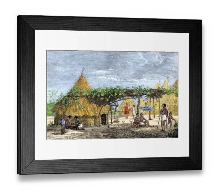 Framed Print : Fantee huts, Ashanti Colony in Africa Framed Print : Fantee huts, Ashanti Colony in Africa