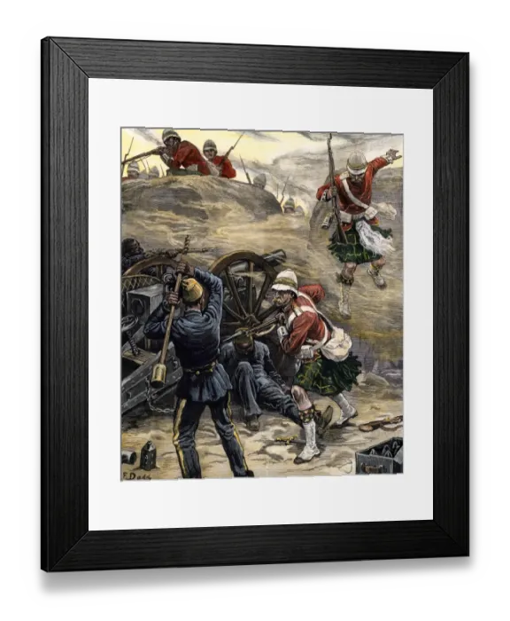 Framed Print : British attack on Egyptian artillery at Tell el-Kebir Framed Print : British attack on Egyptian artillery at Tell el-Kebir