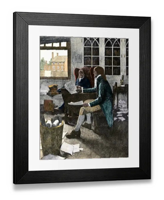 Framed Print : Thomas Jefferson reading his rough draft of the Declaration of Independence to Framed Print : Thomas Jefferson reading his rough draft of the Declaration of Independence to
