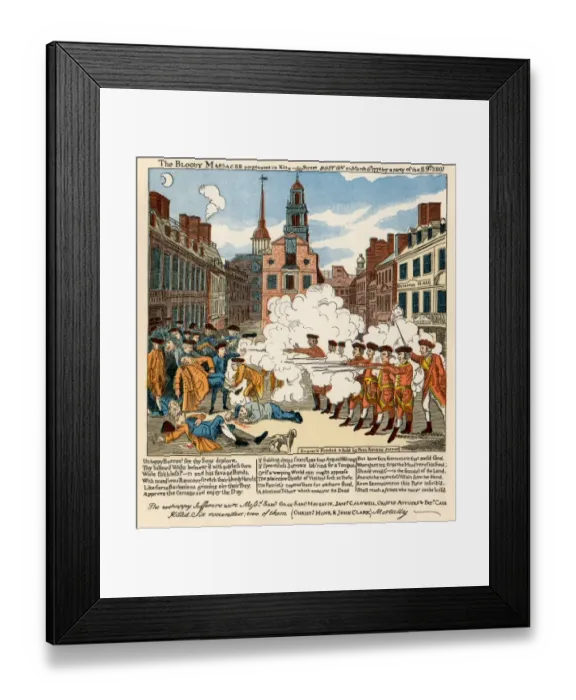 Framed Print : Paul Reveres engraving of the Boston Massacre Framed Print : Paul Reveres engraving of the Boston Massacre