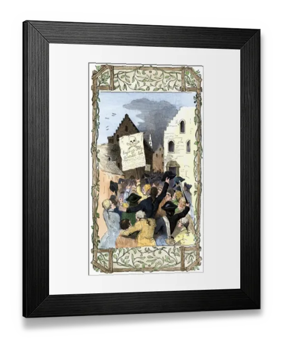 Framed Print : Colonists protesting the Stamp Act in New York City before the American Framed Print : Colonists protesting the Stamp Act in New York City before the American