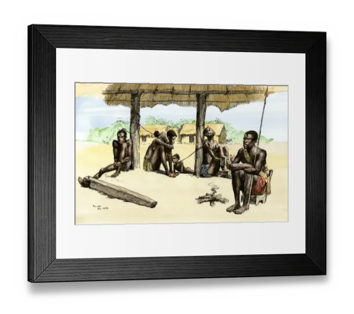 Framed Print : African slave shed in the Congo basin