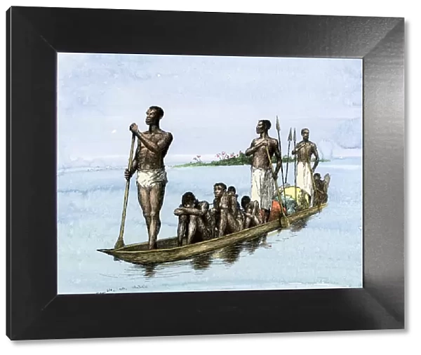 Africans taken by canoe to be sold as slaves