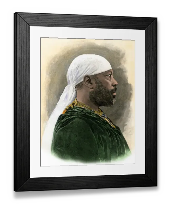 Framed Print : Ethiopian Emperor Menelik II Framed Print : Ethiopian Emperor Menelik II