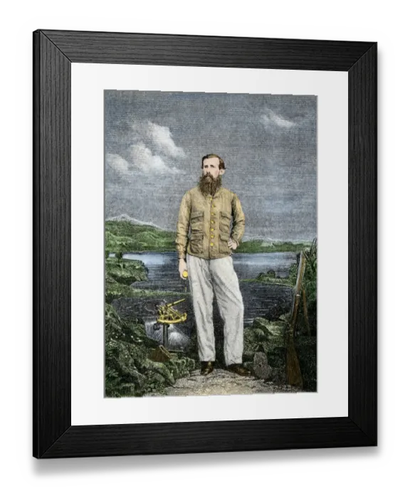 Framed Print : John Speke at Lake Victoria, Africa Framed Print : John Speke at Lake Victoria, Africa