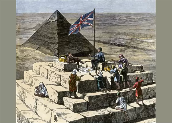 Luncheon atop the Pyramid of Gizeh, 1800s