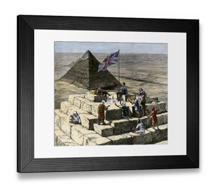 Framed Print : Luncheon atop the Pyramid of Gizeh, 1800s Framed Print : Luncheon atop the Pyramid of Gizeh, 1800s