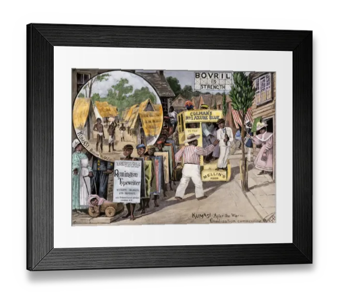 Framed Print : Before and after views of Kumasi, Ghana, as a British protectorate, 1890s Framed Print : Before and after views of Kumasi, Ghana, as a British protectorate, 1890s