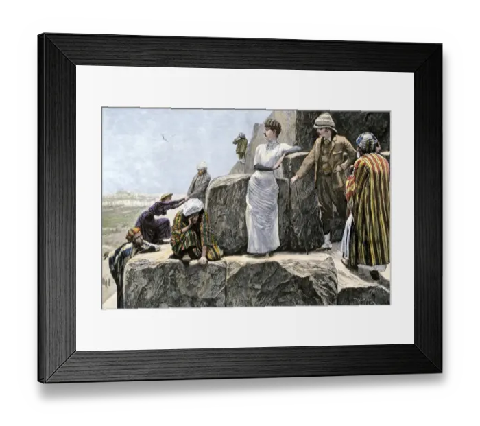 Framed Print : British tourists ascending the Great Pyramid in Egypt Framed Print : British tourists ascending the Great Pyramid in Egypt