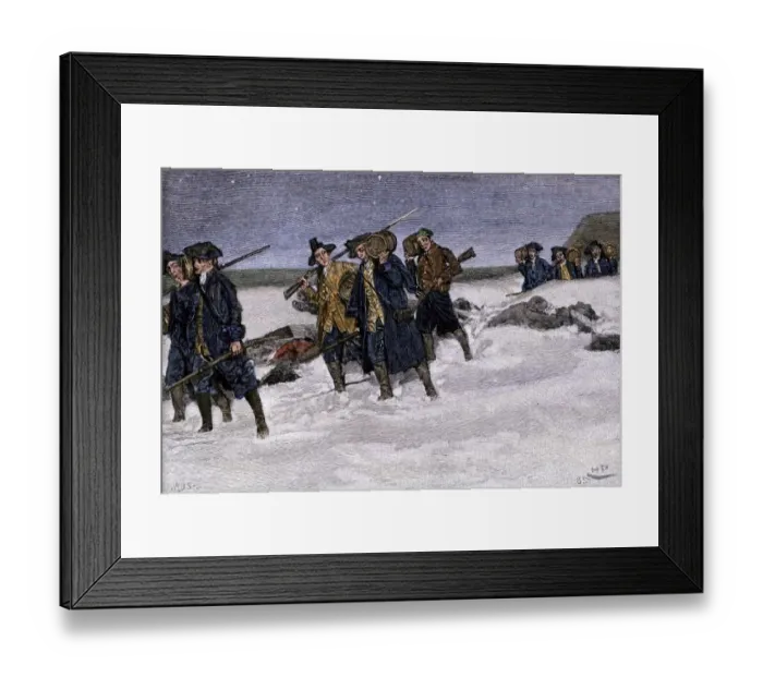 Framed Print : Gunpowder brought to Boston from Fort Ticonderoga, 1775 Framed Print : Gunpowder brought to Boston from Fort Ticonderoga, 1775