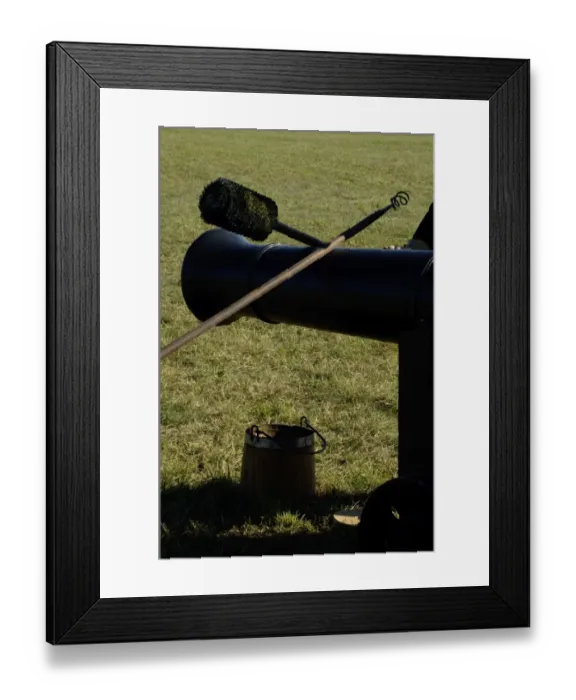 Framed Print : Artillery tools, Revolutionary War reenactment at Yorktown battlefield Framed Print : Artillery tools, Revolutionary War reenactment at Yorktown battlefield
