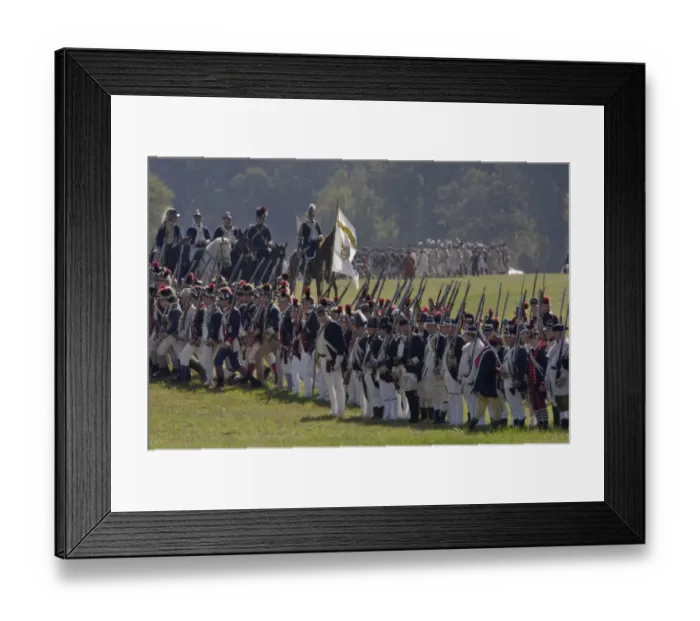 Framed Print : Continental Army reenactors march to the British surrender at Yorktown Framed Print : Continental Army reenactors march to the British surrender at Yorktown