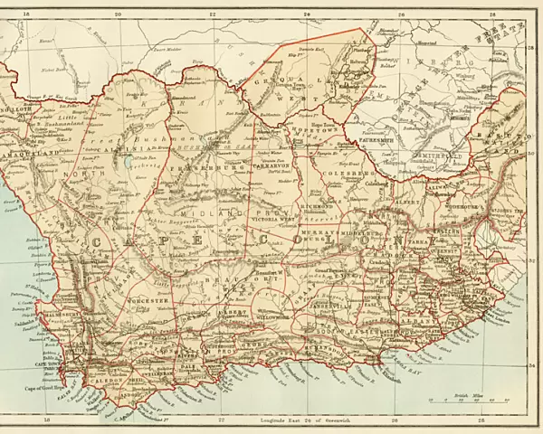 Map of Cape Colony, South Africa