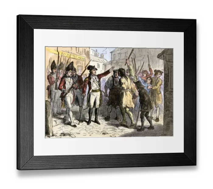 Framed Print : Royal Governor Tryon confronting the angry colonial Regulators in North Framed Print : Royal Governor Tryon confronting the angry colonial Regulators in North