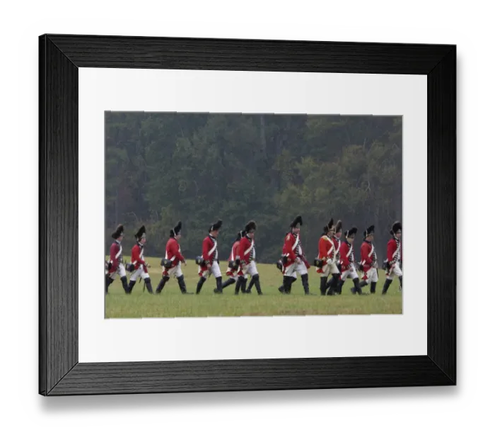 Framed Print : British army on the field in a reenactment of the surrender at Yorktown Framed Print : British army on the field in a reenactment of the surrender at Yorktown