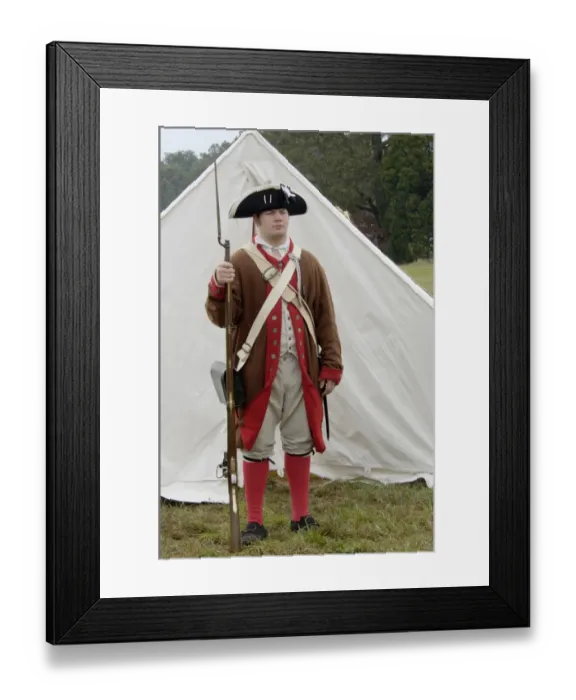 Framed Print : American soldier at a reenactment on the Yorktown Battlefield Framed Print : American soldier at a reenactment on the Yorktown Battlefield