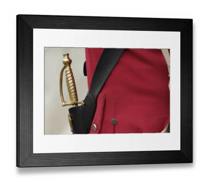 Framed Print : Sword of a British officer reenactor at the Yorktown battlefield Framed Print : Sword of a British officer reenactor at the Yorktown battlefield