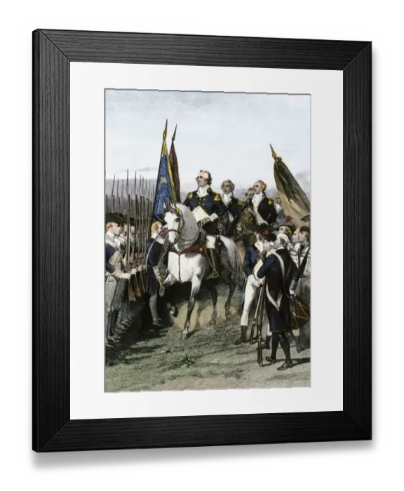 Framed Print : George Washington taking command of the Continental Army Framed Print : George Washington taking command of the Continental Army
