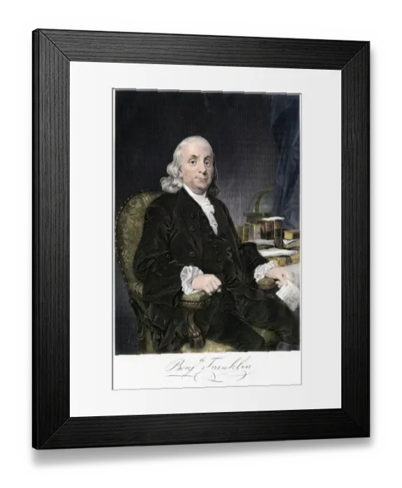 Framed Print : Benjamin Franklin, seated Framed Print : Benjamin Franklin, seated
