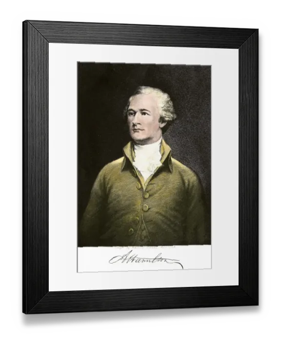 Framed Print : Alexander Hamilton, with his autograph Framed Print : Alexander Hamilton, with his autograph
