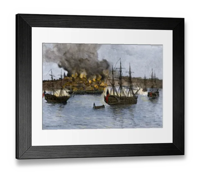 Framed Print : Destruction of Falmouth (now Portland) Framed Print : Destruction of Falmouth (now Portland)